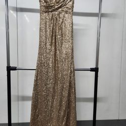 Alfred Angelo Gold Sequin Strapless Dress