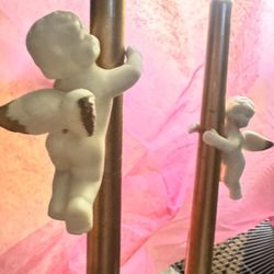 Pair Of Angel Cherubs Candle Huggers