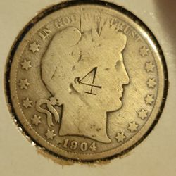 1904-O Barber Half Dollar 90% Silver 