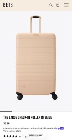 Beis Large Check in Suitcase Beige