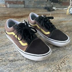 Brown w/ Yellow Stripe Skateboarding Vans