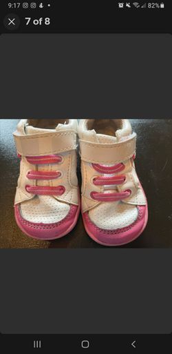 Pediped Toddler Pink And White Sneakers Size 5.5