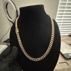 14K Gold Plated Thick 3-Lock Box Chain – Stamped 14K – Heavy 150g – New