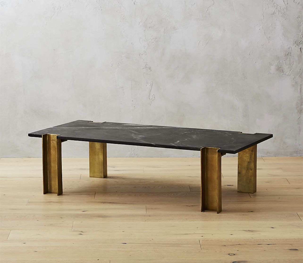 CB2 ALCIDE RECTANGULAR MARBLE COFFEE TABLE
