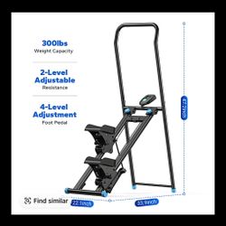 ✨NEW✨ Stair Stepper with Handlebar for Full-Body Workout, 300LBS Capacity, Compact Cardio Climber Exercise Machine with Adjustable Pedals, Vertical Cl