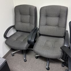 Two High Back Adjusting Office Executive Plush Chairs 