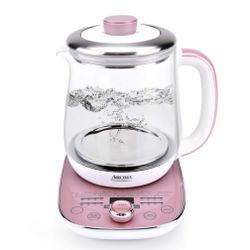 Aroma Professional AWK-701 16-In-1 Nutri-Water, Green, Fruit, Flower Tea, Coffee, Multi-Use Kettle, Delay Timer, 1.5L, Pink