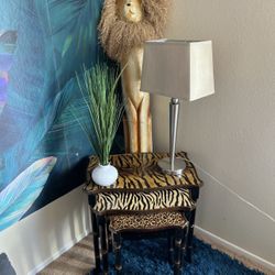 Set of 3 Animal Print Nesting Tables / Accent Tables