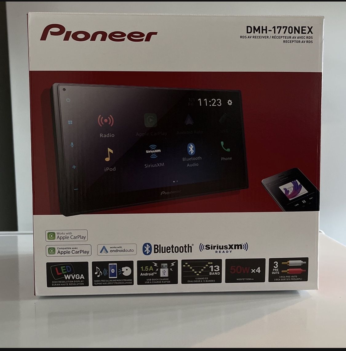 Pioneer Dmh1770nex Double Din 6.8 Inch Touch Screen Radio Stereo With