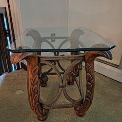 Metal Wood Coffee Table