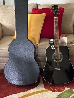 Acoustic Guitar + Case & Tuner