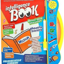 Kids Intelligence Book English Letters & Words Learning Sound Book, Fun Educational Toys, Activities with Numbers, Shapes, Animals Phonetic Learning B