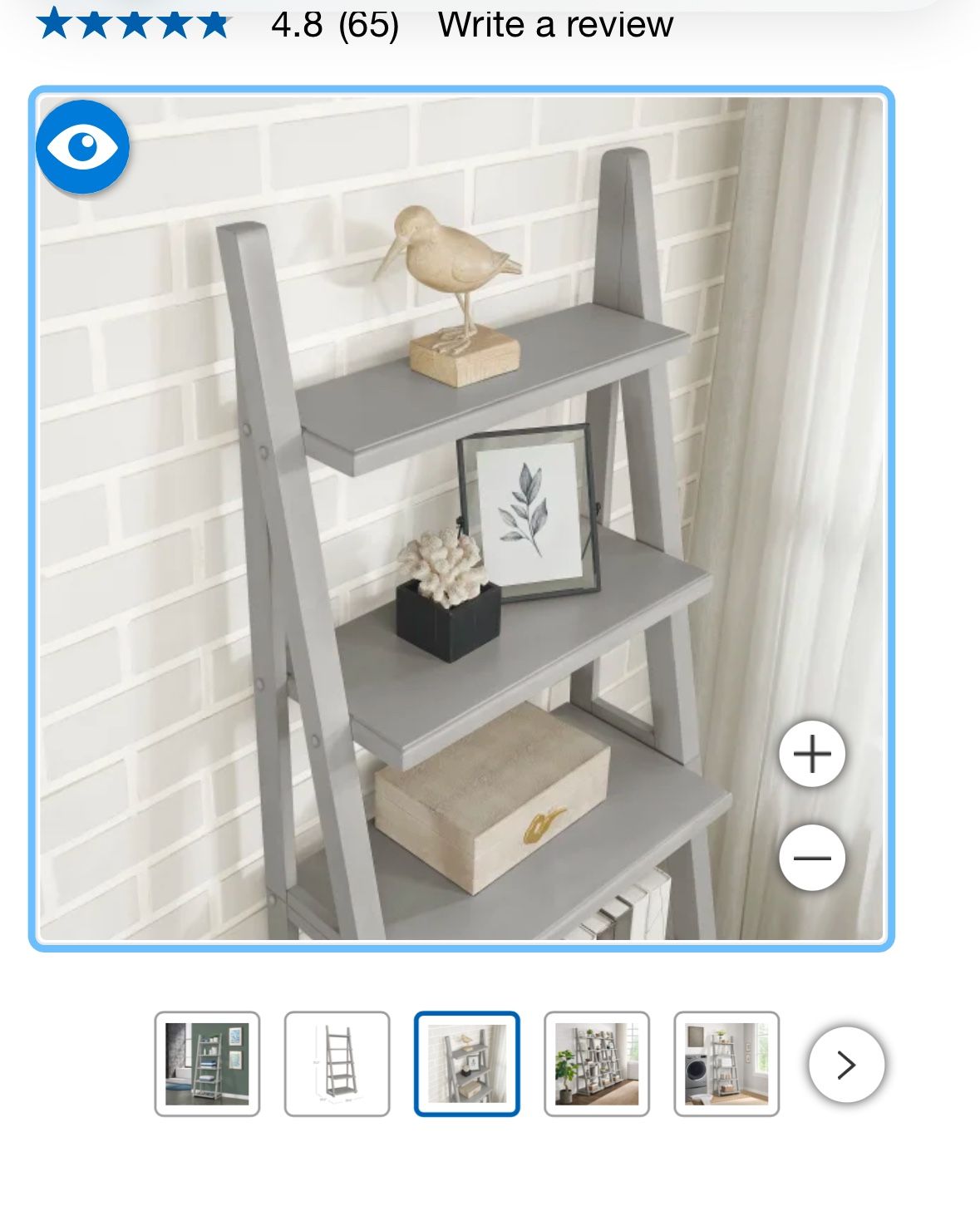 Gray Ladder Bookcase / Shelves 