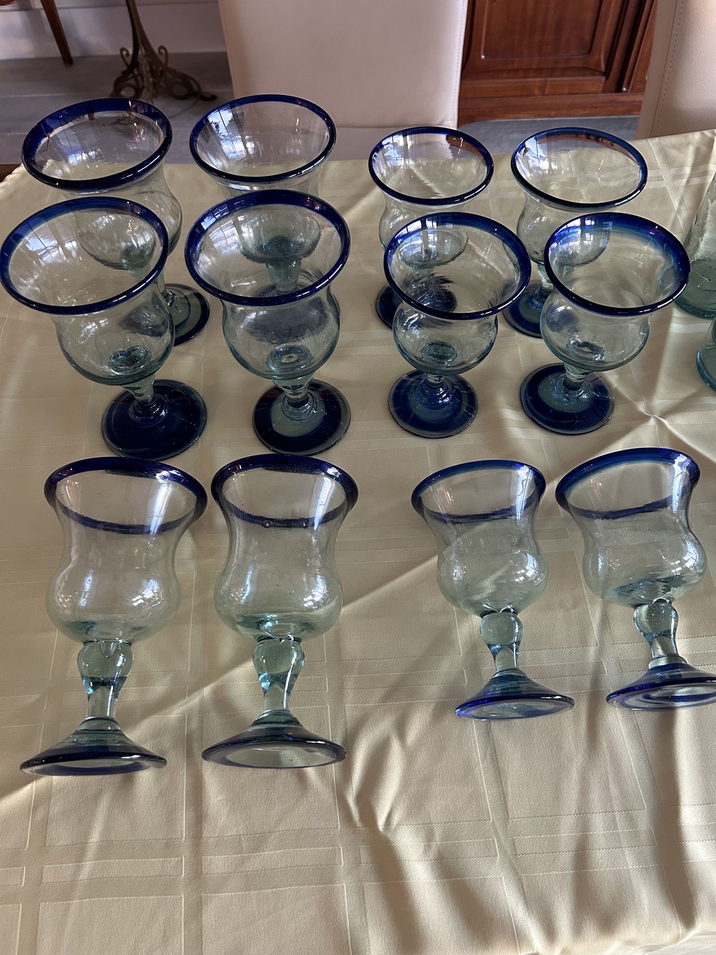 Mexican Blue Rim Glassware
