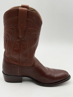 Semi New TECOVAS The Nolan Exotic SZ 8D Medium For MENS Bourbon Dark Brown