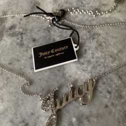 ❤️ New Y2K Juicy Couture Statement Necklace, Vintage Authentic Juicy Couture Signature Necklace, Juicy Couture Juicy Necklace w/ Swarovski Crystals 