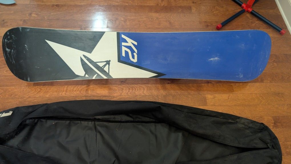 K2 Snowboard Board, binding, shoes and case