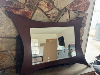 Majestic Dark Wood funky Framed Wall Mirror