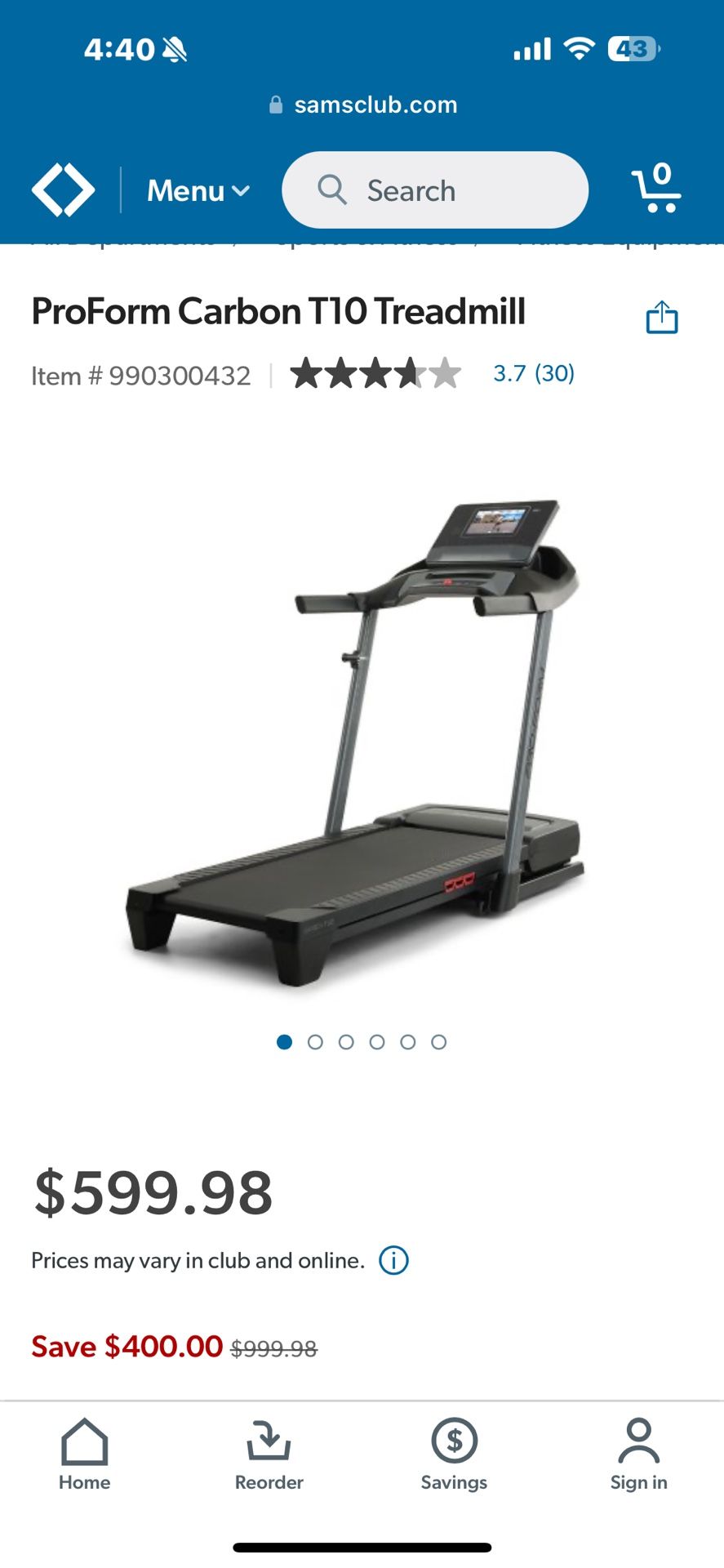 ProForm Carbon T10 Treadmill