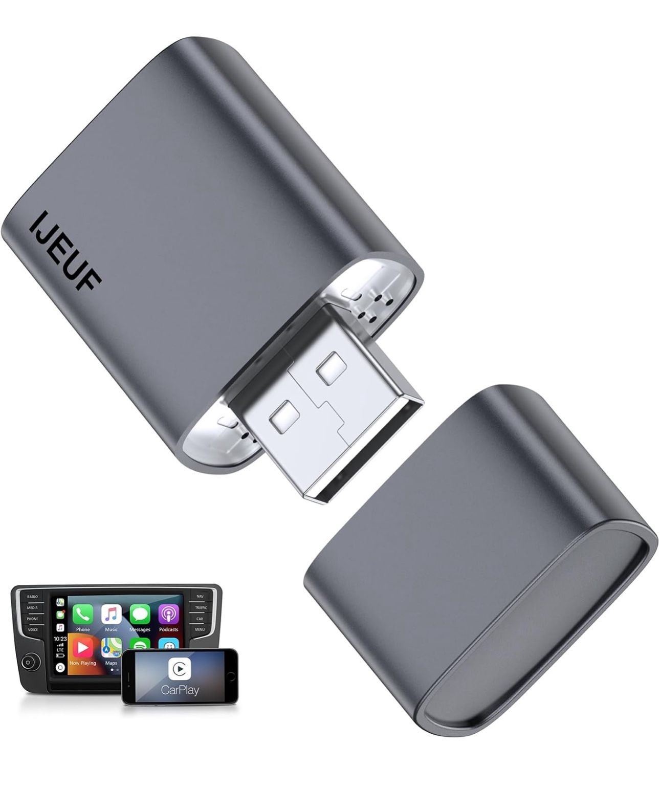 Wireless CarPlay Adapter for Apple iPhone 2025 Upgraded,Ultra-Low Lag,Stable Connection,Mini Apple Car Play Wireless Adapter for Cars with Built-in Wi