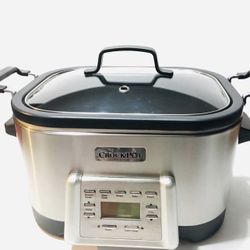 Crock-Pot 6 Quart 5-In-1 Non-Stick Stainless Steel Multi-Cooker Inner Pot Slow cooker