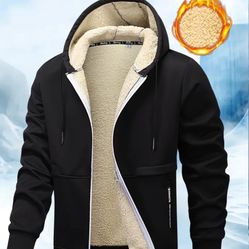 Brand New Mens Black w/ Gray Sleeves Winter Hoodie Size M