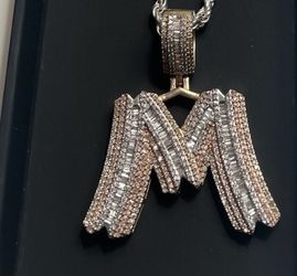 Diamond M pendant 