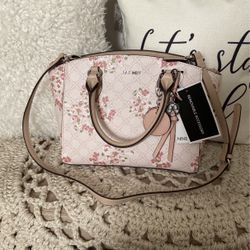 Nine West light pink floral handbag satchel purse new with tags