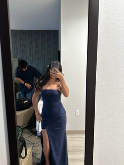Navy Blue Strapless Dress XS Windsor
