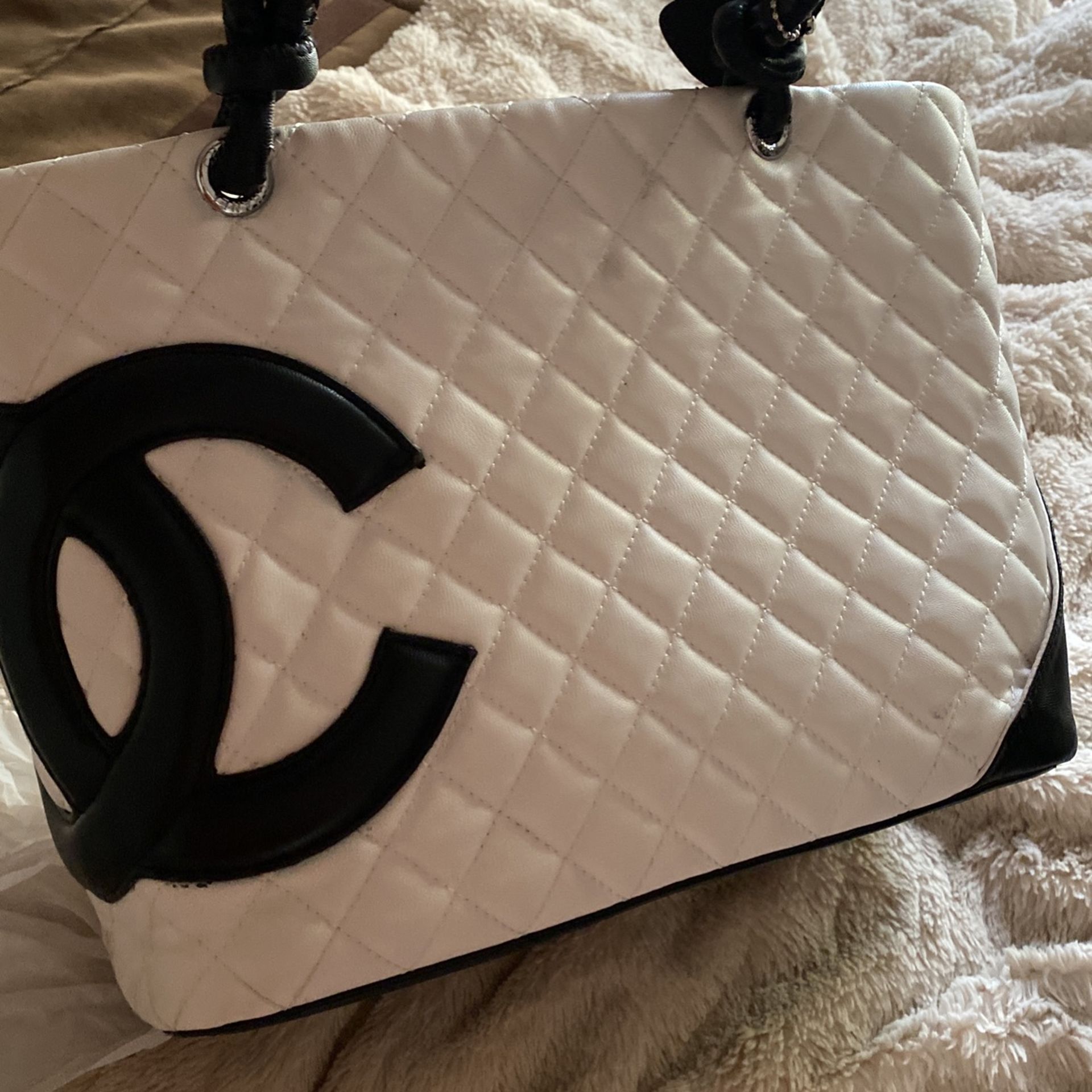 Chanel black and white tote bag