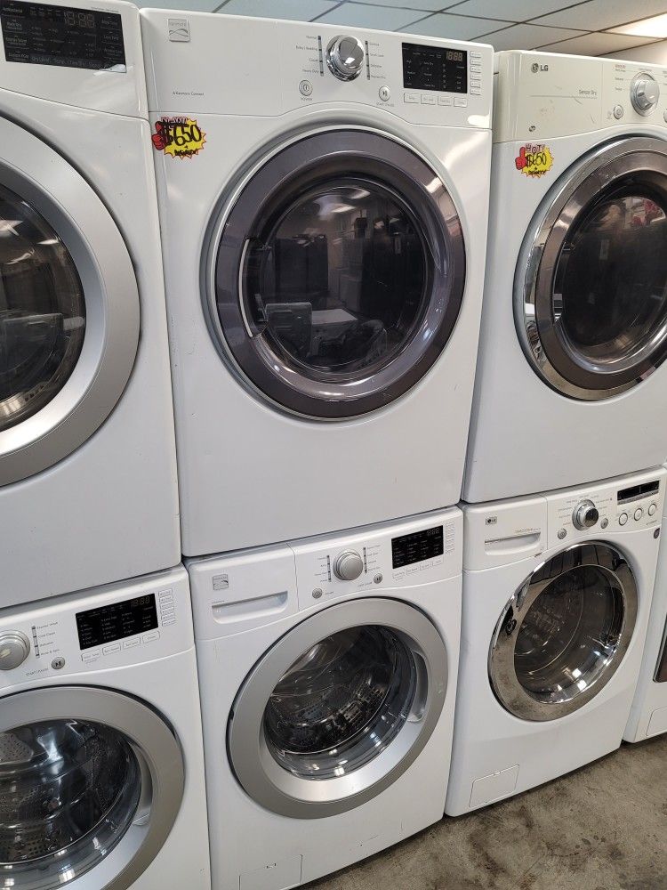 Kenmore Front Loading Washer And Stackable Gas Dryer Set