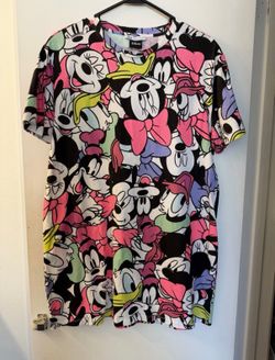 Zara Disney Mickey Mouse All Over Print T-Shirt Dress Women’s Medium