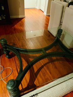 FREE - glass top and wood base coffee table.