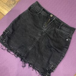 Black Denim Skirt