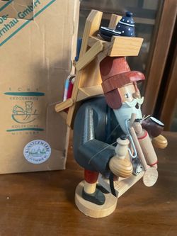 Vintage KOW Woden German incense smoker figurines