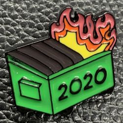 2020 Dumpster Fire Enamel Pin Brooch Variant 1