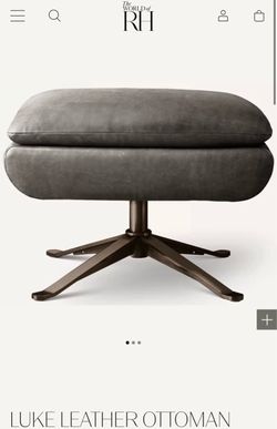 RH RESTORATION HARDWARE LUKE LEATHER OTTOMAN.