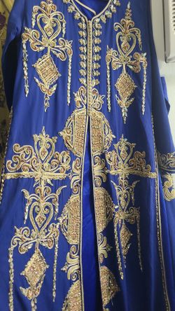 Elegant Royal Blue Caftan – Stunning Embroidery 💙