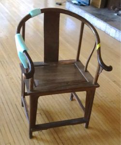 Chinese hand carved antique chicken wing wood chairs