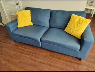 Blue Modern Loveseat Sofa – $90
