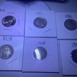     Old US Coins Collection – Indian Head & Buffalo Nickels Mixed L