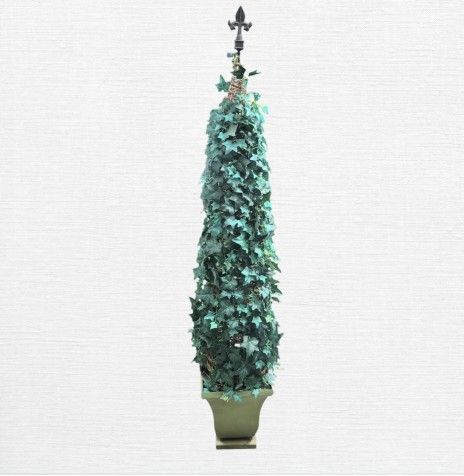 French 5ft Topiary Wirh Fleur De Lis Iron Top