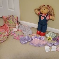 Cabbage patch doll and accessories