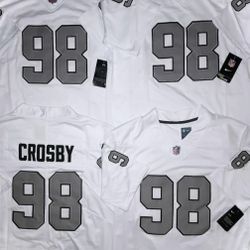 MENS LAS VEGAS RAIDERS MAXX CROSBY #98 WHITE JERSEY