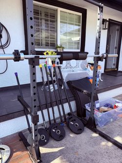 Squat Rack, WOD Bar, Weights