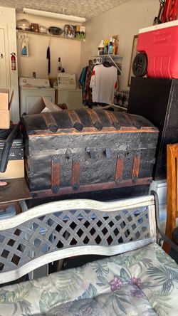 Antique Dome Top Steamer Trunk