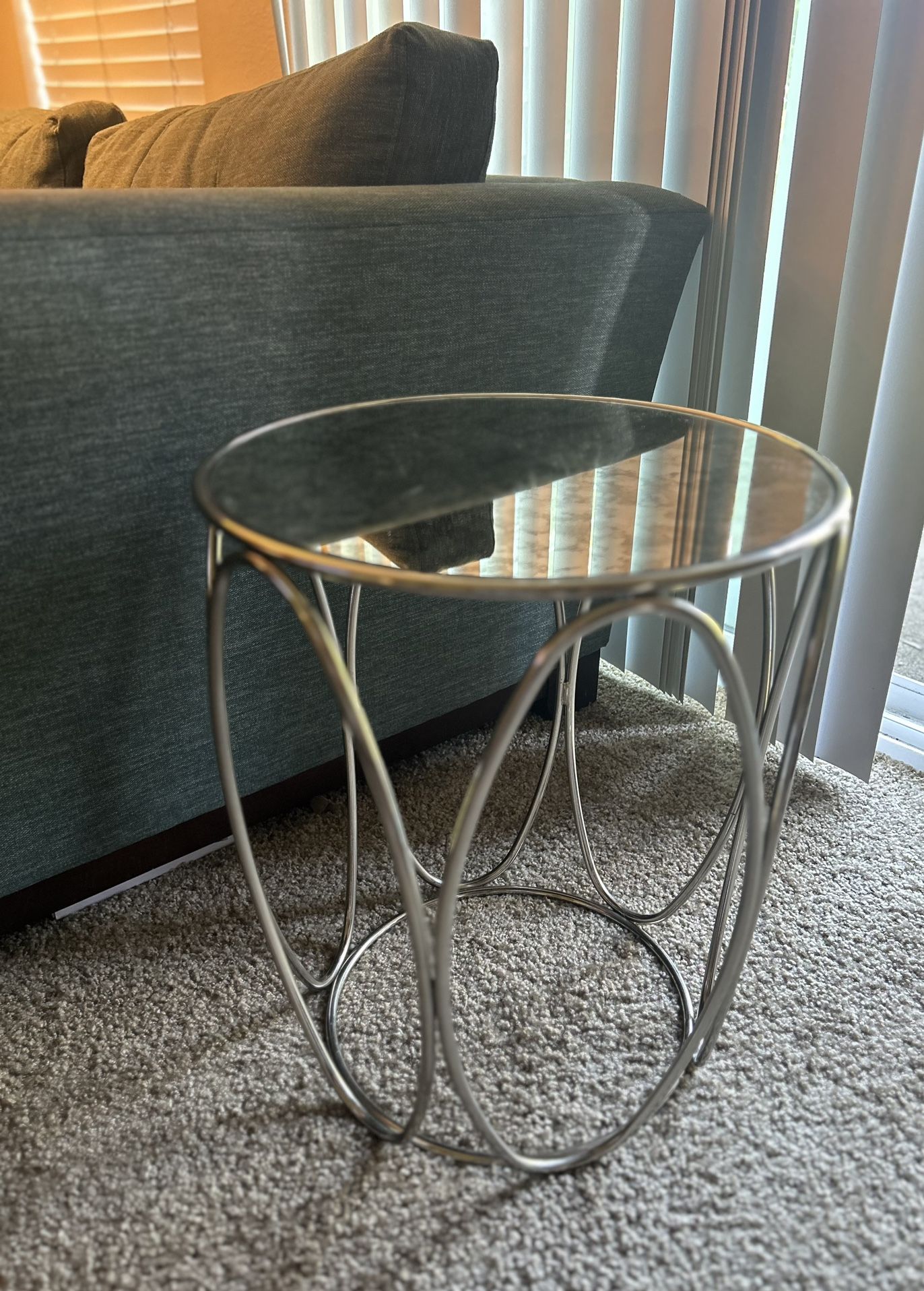 West Elm Round Mirrored Side Table
