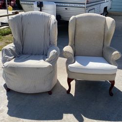 2 Vintage Wingback Chairs 