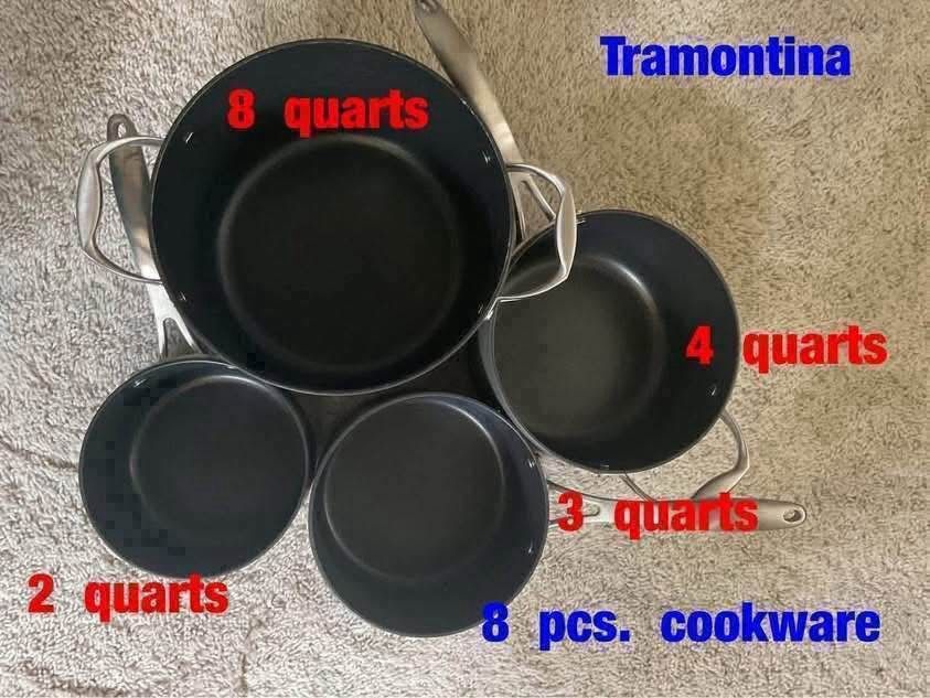 Tramontina 8 pcs. cookware sets (new) - $60