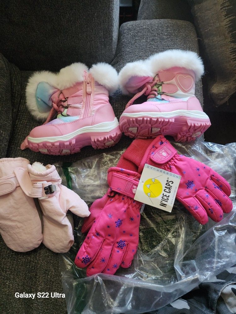 Nova Mountain Light Up Boots Boys Girls Little Kids Winter Snow Boots